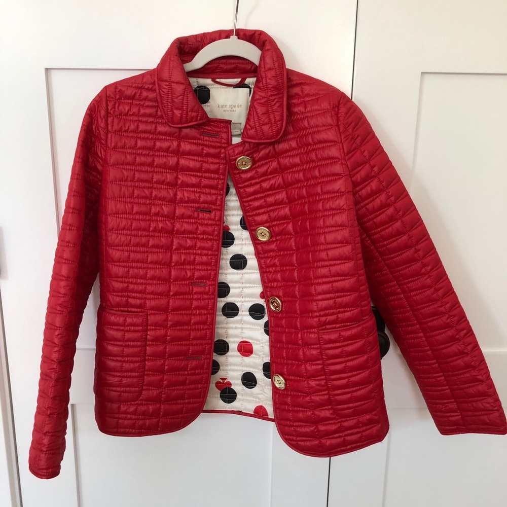 Kate spade red quilted jacket